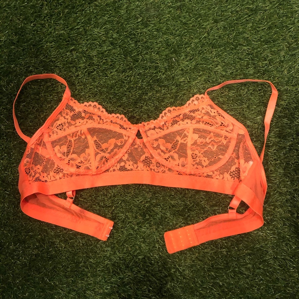 neon orange wireless bra